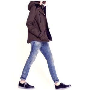 Zara TRF Baggy Boyfriend Jeans with Plaid Inserts